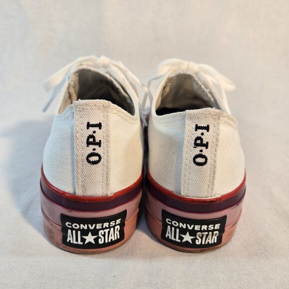 CONVERSE X O.P.I CTAS Lift Ox Canvas 566557C Pure Silver/White/Pink Size US 7.5 - Picture 5 of 16